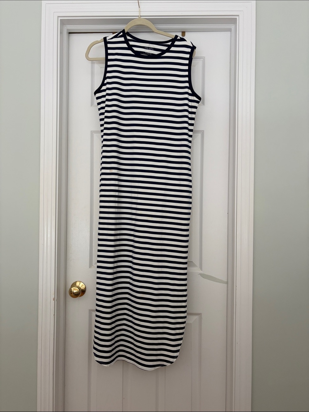 Dudley Stephens Navy & White Striped Sleeveless Maxi Dress